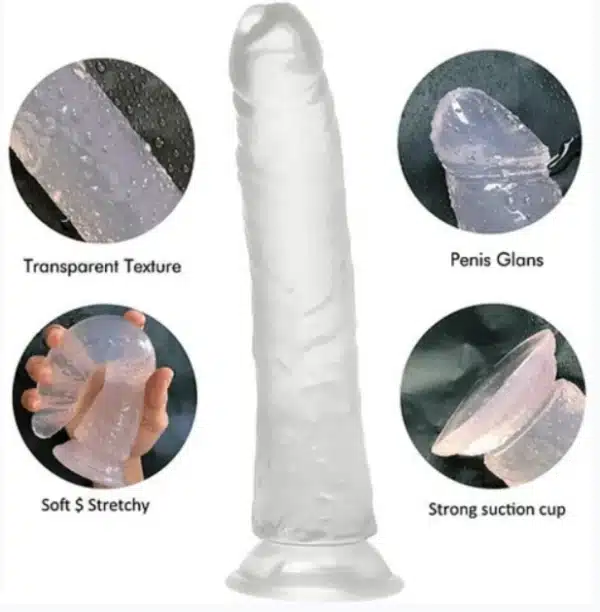 Dildo transparente liso - Imagen 2