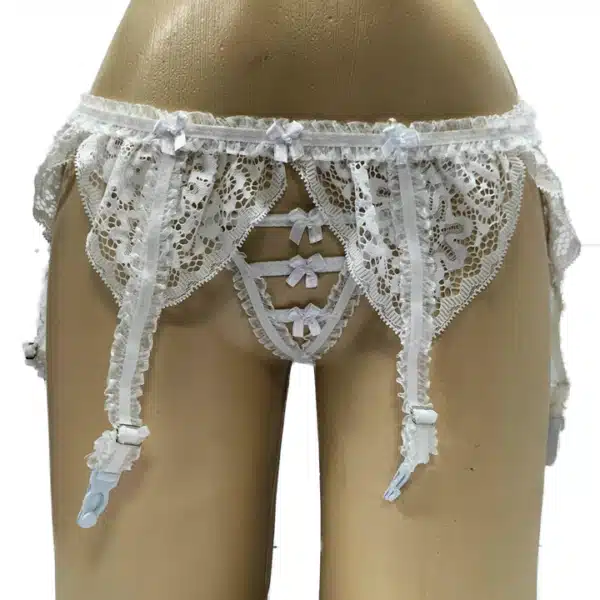 Tanga liguero blanco